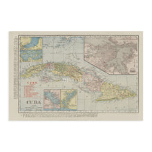Load image into Gallery viewer, Digitally Restored and Enhanced 1904 Vintage Cuba Map -  Vintage Map of Cuba Poster - Old Mapa de Cuba - History Map of Havana - Detailed Map of Cuba Wall Art

