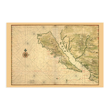 Cargar imagen en el visor de la galería, Digitally Restored and Enhanced 1650 California Shown as an Island Map Poster - Vintage Map of California Wall Art History - Old California Map Print
