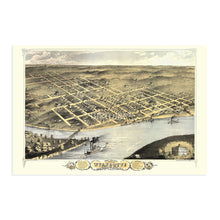 Load image into Gallery viewer, Digitally Restored and Enhanced 1869 Kansas City Wyandotte Kansas Map - Old Wyandotte County Kansas Wall Art Poster - Kansas City KS Map History
