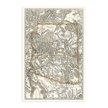 Load image into Gallery viewer, Digitally Restored and Enhanced 1876 Arizona Map Poster - Old Map of Arizona Wall Art - Vintage Arizona Map Print - Indexed Arizona State Map History
