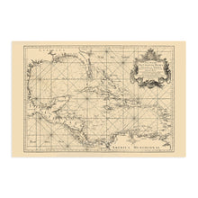 Load image into Gallery viewer, Digitally Restored and Enhanced 1755 Caribbean Map Poster - Vintage Map of the Caribbean Wall Art - Historic Caribbean Poster - Old Caribbean Wall Map - Gulf of Mexico and Islands of America Maritime Map
