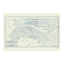 Cargar imagen en el visor de la galería, Digitally Restored and Enhanced 1925 Map of Seattle Washington - Vintage Map of Seattle Wall Art - Seattle Vintage Poster - Bird&#39;s Eye View of Seattle Wall Map - Portion of City and Vicinity
