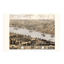 Cargar imagen en el visor de la galería, Digitally Restored and Enhanced 1869 Jefferson City Missouri Map - Vintage Jefferson City Wall Art - Old Jefferson City Map - Historic Bird&#39;s Eye View of Jefferson City MO Poster
