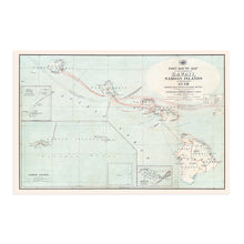 Cargar imagen en el visor de la galería, Digitally Restored and Enhanced 1903 Hawaii Samoan Islands &amp; Guam Map - Post Route Map of the Territory of Hawaii Samoa Islands &amp; Island of Guam Wall Art
