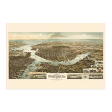 Load image into Gallery viewer, Digitally Restored and Enhanced 1892 Norfolk Virginia Map Poster - Vintage Norfolk VA Map Poster - History Map of Norfolk Wall Art - Old Norfolk VA Map
