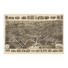 Load image into Gallery viewer, Digitally Restored and Enhanced 1921 Middletown New York Map - Vintage Map of Middletown NY Wall Art Poster - Old Bird&#39;s Eye View Map of Middletown NY
