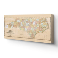 Load image into Gallery viewer, Digitally Restored and Enhanced 1833 North Carolina Map Canvas - Canvas Wrap Vintage North Carolina Map Print - Restored NC Map Poster - Old State of North Carolina Wall Art - Restored NC State Map
