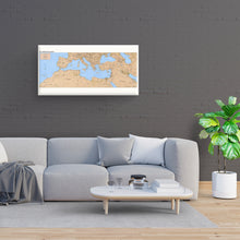 Load image into Gallery viewer, Digitally Restored and Enhanced 1998 Mediterranean Map Canvas Art - Canvas Wrap Vintage Map of Mediterranean Poster - Old Mediterranean Wall Art - Historic Mediterranean Basin Map Print

