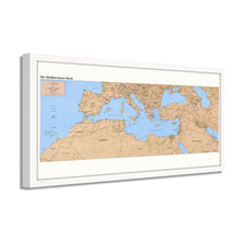 Load image into Gallery viewer, Digitally Restored and Enhanced 1998 Mediterranean Map Poster - Framed Vintage Map of the Mediterranean Wall Art - Old Mediterranean Poster - Restored Mediterranean Basin Map
