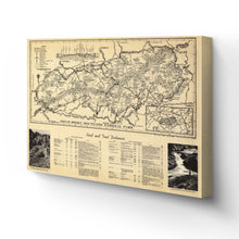 Load image into Gallery viewer, Digitally Restored and Enhanced 1940 Great Smoky Mountains Map Canvas Art - Canvas Wrap Vintage Great Smoky Mountains National Park Wall Art - Old Smoky Mountains Poster - Smoky Mountains Wall Art
