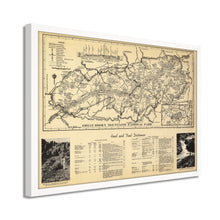 Load image into Gallery viewer, Digitally Restored and Enhanced 1940 Great Smoky Mountains Map - Framed Vintage Great Smoky Mountains National Park Wall Art - Old Smoky Mountains Poster - Smoky Mountains Wall Art
