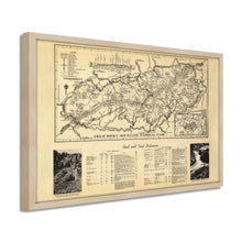 Load image into Gallery viewer, Digitally Restored and Enhanced 1940 Great Smoky Mountains Map - Framed Vintage Great Smoky Mountains National Park Wall Art - Old Smoky Mountains Poster - Smoky Mountains Wall Art
