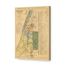 Load image into Gallery viewer, Digitally Restored and Enhanced 1881 The Journeys and Deeds of Jesus Christ Canvas Art - Canvas Wrap Vintage Palestine Map Poster - Biblical Map of Palestine - Scriptural Index on the Map of Palestine
