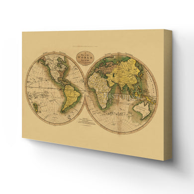 Digitally Restored and Enhanced 1795 Map of the World - Beautiful Wall Decor - Large Vintage World Map - Vintage World Map Poster - Vintage Old World Map (Tan)