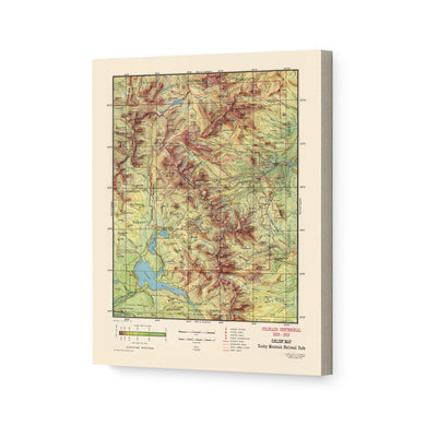 Digitally Restored and Enhanced 1959 Rocky Mountain National Park Canvas Wrap - Vintage Rocky Mountain National Park Poster - Colorado Centennial History Map of Rocky Mountain National Park Map