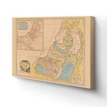 Load image into Gallery viewer, Digitally Restored and Enhanced 1760 Land of Canaan Canvas Art - Canvas Wrap Vintage Holy Land Map Poster - History Map of the Holy Land of Canaan Divided Among Twelve Tribes God Promised To Abraham
