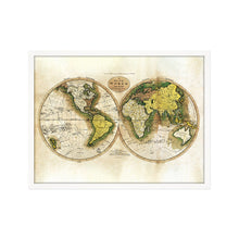 Load image into Gallery viewer, Digitally Restored and Enhanced 1795 World Map Poster - Framed Vintage World Map Wall Art - History Map of the World - Old World Map Wall Decor from Best Authorities (Antique White)
