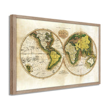 Cargar imagen en el visor de la galería, Digitally Restored and Enhanced 1795 World Map Poster - Framed Vintage World Map Wall Art - History Map of the World - Old World Map Wall Decor from Best Authorities (Antique White)
