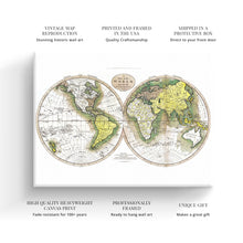 Cargar imagen en el visor de la galería, Digitally Restored and Enhanced 1795 World Map Canvas Art - Canvas Wrap Vintage World Map Wall Art - Old World Map Poster - Map of the World from Best Authorities (White)

