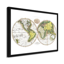 Load image into Gallery viewer, Digitally Restored and Enhanced 1795 World Map Poster - Framed Vintage World Map Wall Art - History Map of the World - Old World Map Wall Decor from Best Authorities (White)
