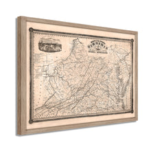 Load image into Gallery viewer, Digitally Restored and Enhanced 1862 Virginia State Map - Framed Vintage Virginia Map Wall Art - History Map of Virginia Poster - State of Virginia Map Showing Internal Improvements
