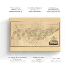 Load image into Gallery viewer, Digitally Restored and Enhanced 1832 Tennessee State Map Canvas Art - Canvas Wrap Vintage Tennessee Map Wall Art - Old Tennessee State Map Poster - History Map of Tennessee Wall Art Taken From Survey
