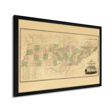 Load image into Gallery viewer, Digitally Resored and Enhanced 1832 Tennessee State Map - Framed Vintage Tennessee Wall Art - History Map of Tennessee State Poster - Framed Tennessee Map Art Taken From Survey
