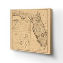 Load image into Gallery viewer, Digitally Restored and Enhanced 1846 Florida Canvas Art Map - Canvas Wrap Vintage Florida Wall Art - Restored State of Florida Wall Map - Vintage Map of Florida State From Best Authorities
