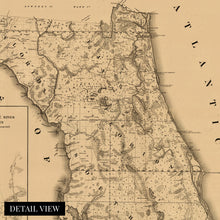 Cargar imagen en el visor de la galería, Digitally Restored and Enhanced 1846 Florida Canvas Art Map - Canvas Wrap Vintage Florida Wall Art - Restored State of Florida Wall Map - Vintage Map of Florida State From Best Authorities
