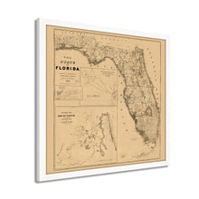 Cargar imagen en el visor de la galería, Digitally Restored and Enhanced 1846 Florida Map - Framed Vintage Map of Florida Wall Art - Framed Florida Map Wall Art - Restored History Map of Florida State From Best Authorities
