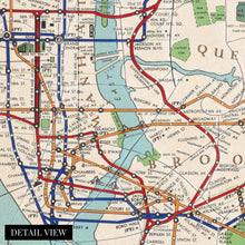 Cargar imagen en el visor de la galería, Digitally Restored and Enhanced 1954 New York City Subway Map Canvas - Canvas Wrap Vintage New York Wall Art - NYC Subway Map Poster - NY City Subway Map - History Map of New York City Subway System
