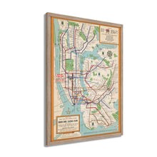 Load image into Gallery viewer, Digitally Restored and Enhanced 1954 New York City Subway Map - Framed Vintage Subway Map of New York Wall Art - Old NYC Subway Map Poster - History Map of New York City Subway
