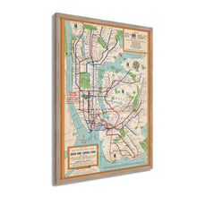 Load image into Gallery viewer, Digitally Restored and Enhanced 1954 New York City Subway Map - Framed Vintage Subway Map of New York Wall Art - Old NYC Subway Map Poster - History Map of New York City Subway
