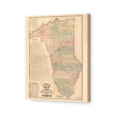 Digitally Restored and Enhanced 1882 Greenville SC Map Canvas Art - Canvas Wrap Vintage Greenville Wall Art - Old Map of Greenville South Carolina - Full Descriptive Map & Sketch of Greenville County