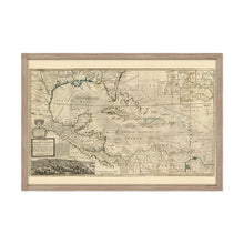 Cargar imagen en el visor de la galería, Digitally Restored and Enhanced 1715 West Indies Map - Framed Vintage West Indies Map Poster - Old Map of the West Indies Wall Art - History Map of West Indies The Islands of America
