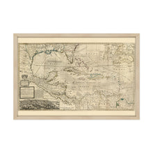 Load image into Gallery viewer, Digitally Restored and Enhanced 1715 West Indies Map - Framed Vintage West Indies Map Poster - Old Map of the West Indies Wall Art - History Map of West Indies The Islands of America
