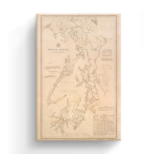 Load image into Gallery viewer, Digitally Restored and Enhanced 1889 Puget Sound Map - 1889 Puget Sound Art Canvas -Canvas Wrap Vintage Puget Sound Wall Art - Old Puget Sound Nautical Map - History Map of Puget Sound Washington Territory
