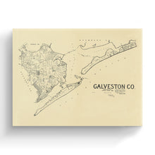 Load image into Gallery viewer, Digitally Restored and Enhanced 1892 Galveston Texas Map Canvas Art - Canvas Wrap Vintage Galveston Wall Art - History Map of Galveston Texas - Old Map of Galveston County Texas Showing Landownership
