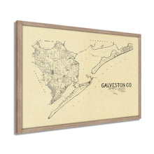 Load image into Gallery viewer, Digitally Restored and Enhanced 1892 Galveston Texas Map - Framed Vintage Galveston Wall Art - Old Galveston TX Map - History Map of Galveston Texas - Framed Galveston County Map
