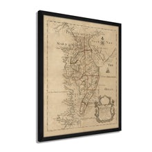 Cargar imagen en el visor de la galería, Digitally Restored and Enhanced 1786 Delaware Bay and Chesapeake Bay Map Poster - Framed Vintage Chesapeake Bay Map Wall Art - History Map of the Chesapeake Bay Delmarva Peninsula
