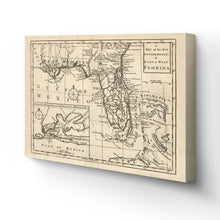 Load image into Gallery viewer, Digitally Restored and Enhanced 1763 Florida Map Canvas Art - Canvas Wrap Vintage Florida Map Poster - History Map of Florida State - The New Governments of East &amp; West Florida Map Wall Art
