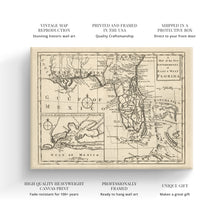 Cargar imagen en el visor de la galería, Digitally Restored and Enhanced 1763 Florida Map Canvas Art - Canvas Wrap Vintage Florida Map Poster - History Map of Florida State - The New Governments of East &amp; West Florida Map Wall Art

