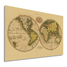 Load image into Gallery viewer, Digitally Restored and Enhanced 1795 Map of the World - Vintage Map Wall Art - Beautiful Wall Decor - Large Vintage World Map - Vintage World Map Poster - Vintage Old World Map (Tan)
